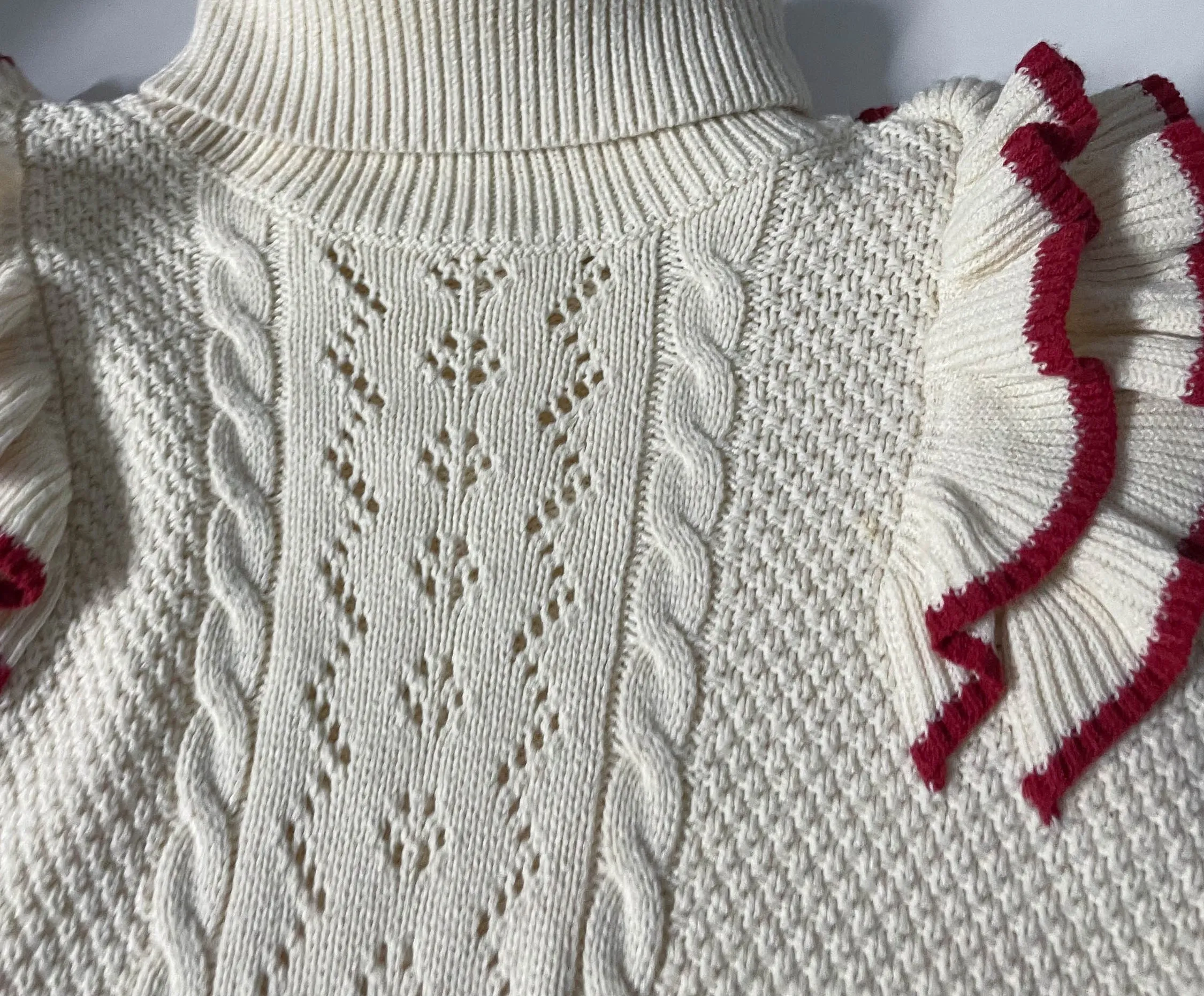 Vintage Next cream girl knitted collared sweater dress 11-12YRS|L34 W16| Made in Myanmar| SKU 4035