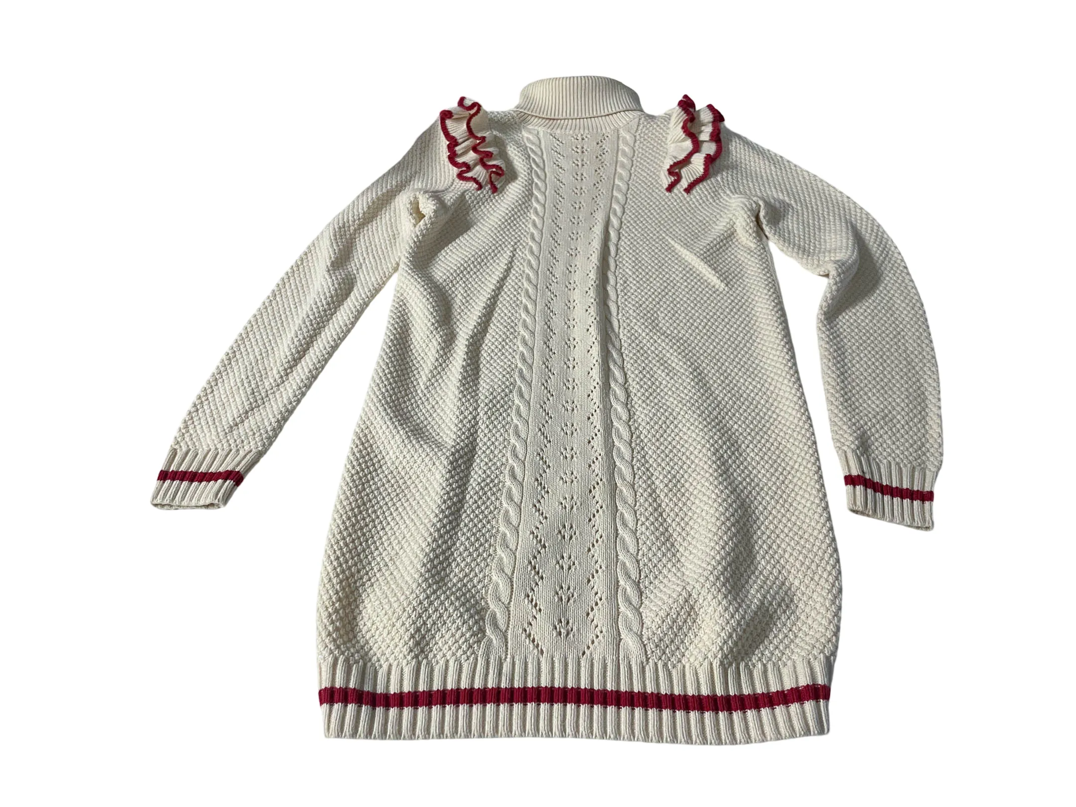Vintage Next cream girl knitted collared sweater dress 11-12YRS|L34 W16| Made in Myanmar| SKU 4035