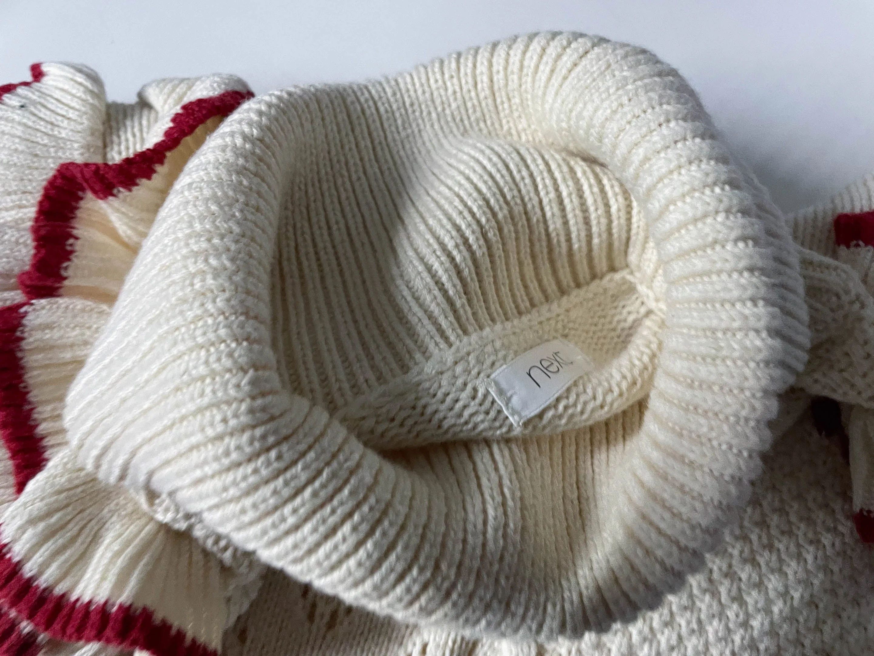 Vintage Next cream girl knitted collared sweater dress 11-12YRS|L34 W16| Made in Myanmar| SKU 4035