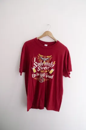 Vintage red i solemly swear that i'm up to no God graphics mens large tees