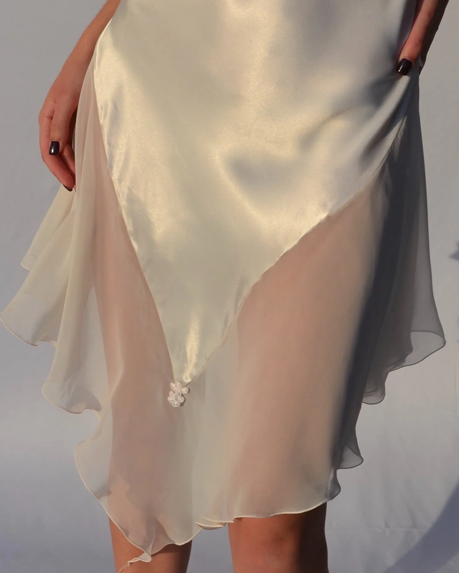 Vintage Satin and Sheer Mermaid Slip Dress