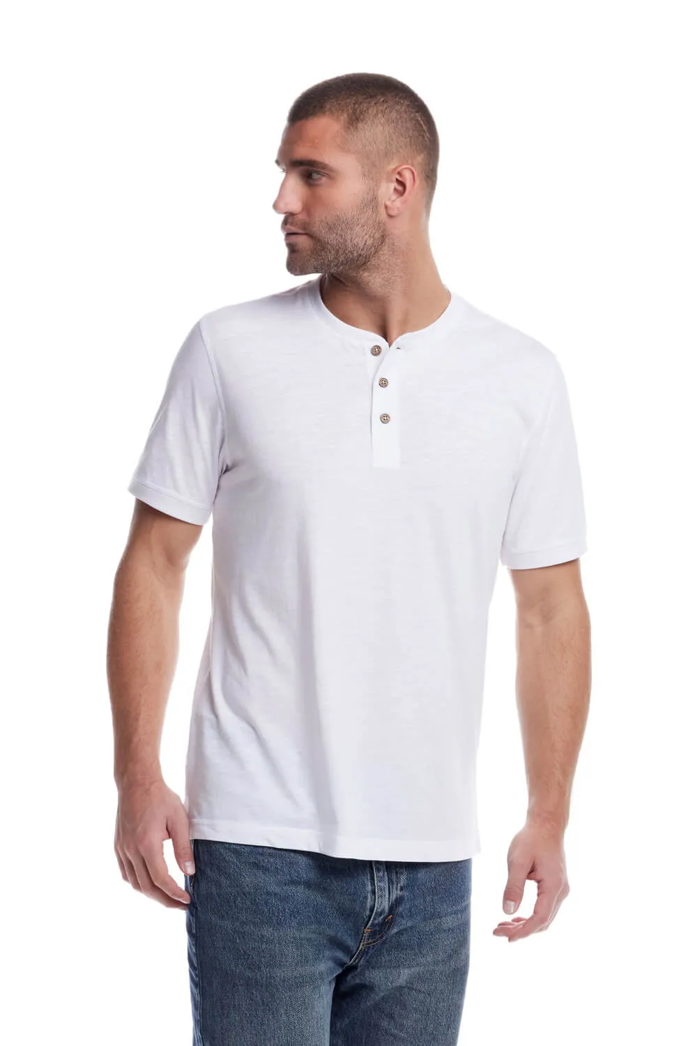 Weatherproof Vintage Jersey Henley Shirt for Men in White | S253659GK-BRIGHT WHITE