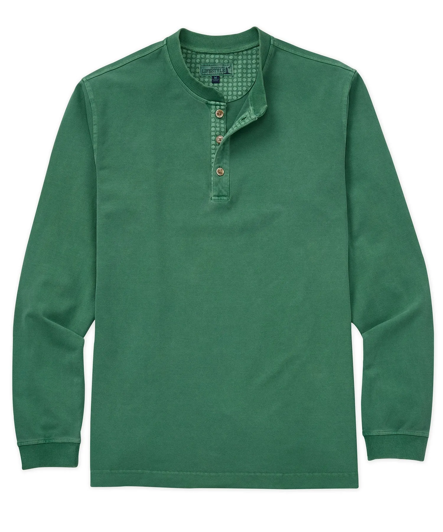 Westport Lifestyle Long Sleeve Cotton Pique Henley