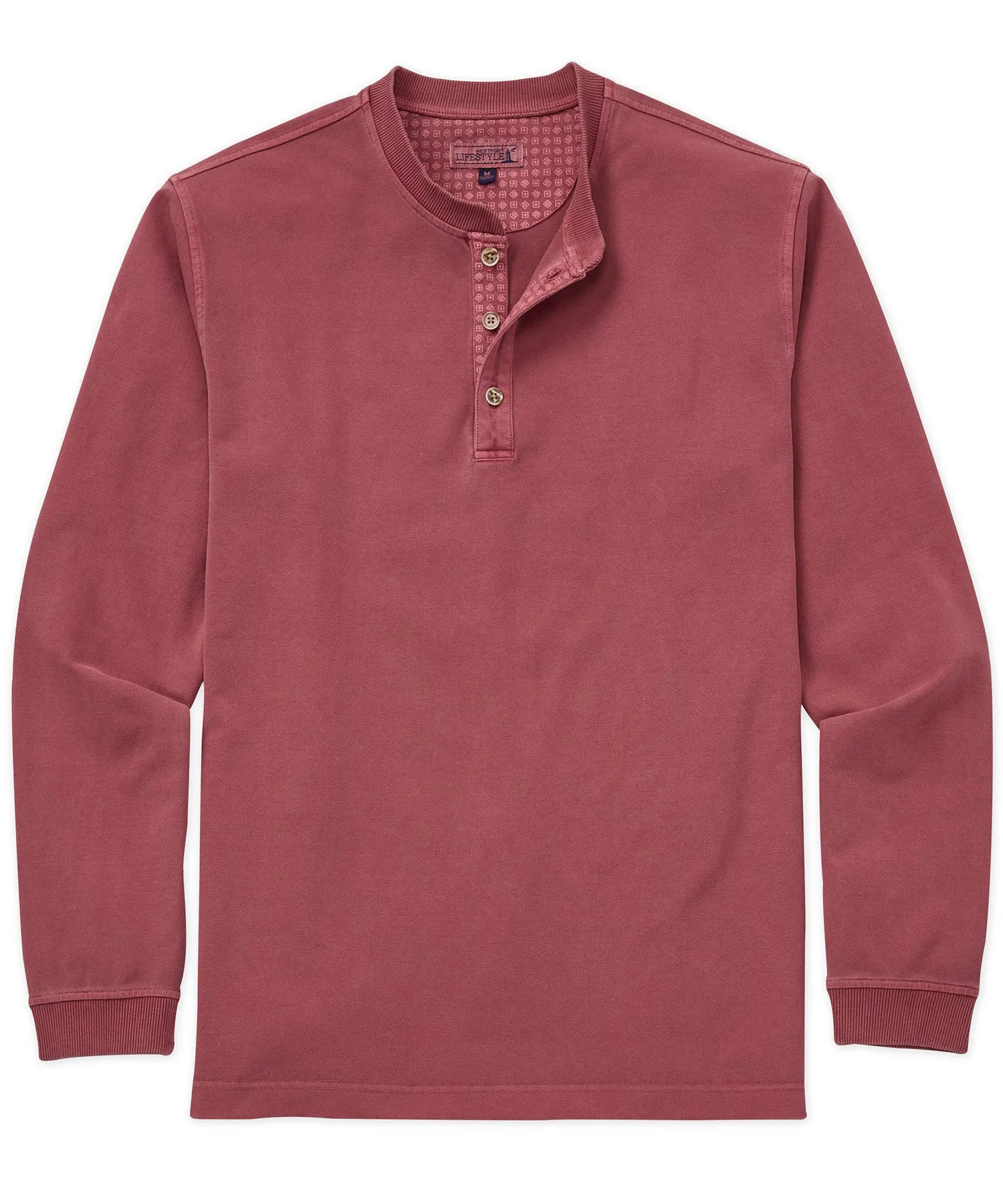 Westport Lifestyle Long Sleeve Cotton Pique Henley