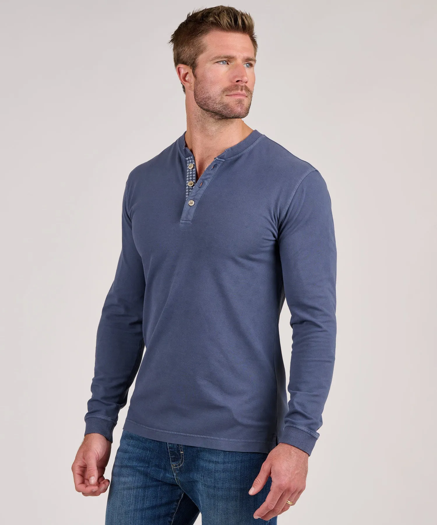 Westport Lifestyle Long Sleeve Cotton Pique Henley