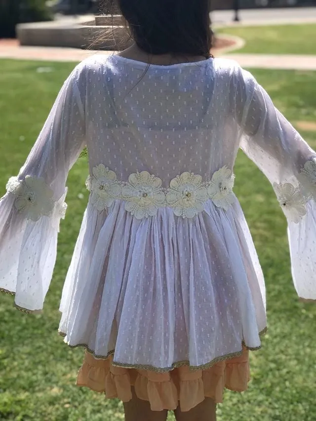White Gold Flower Cardigan