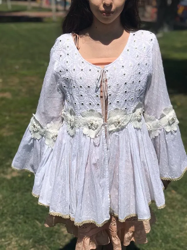 White Gold Flower Cardigan
