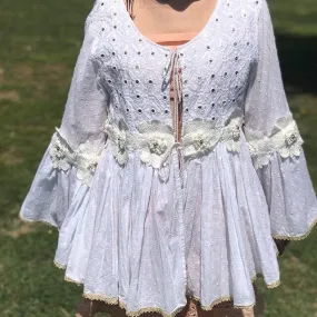 White Gold Flower Cardigan