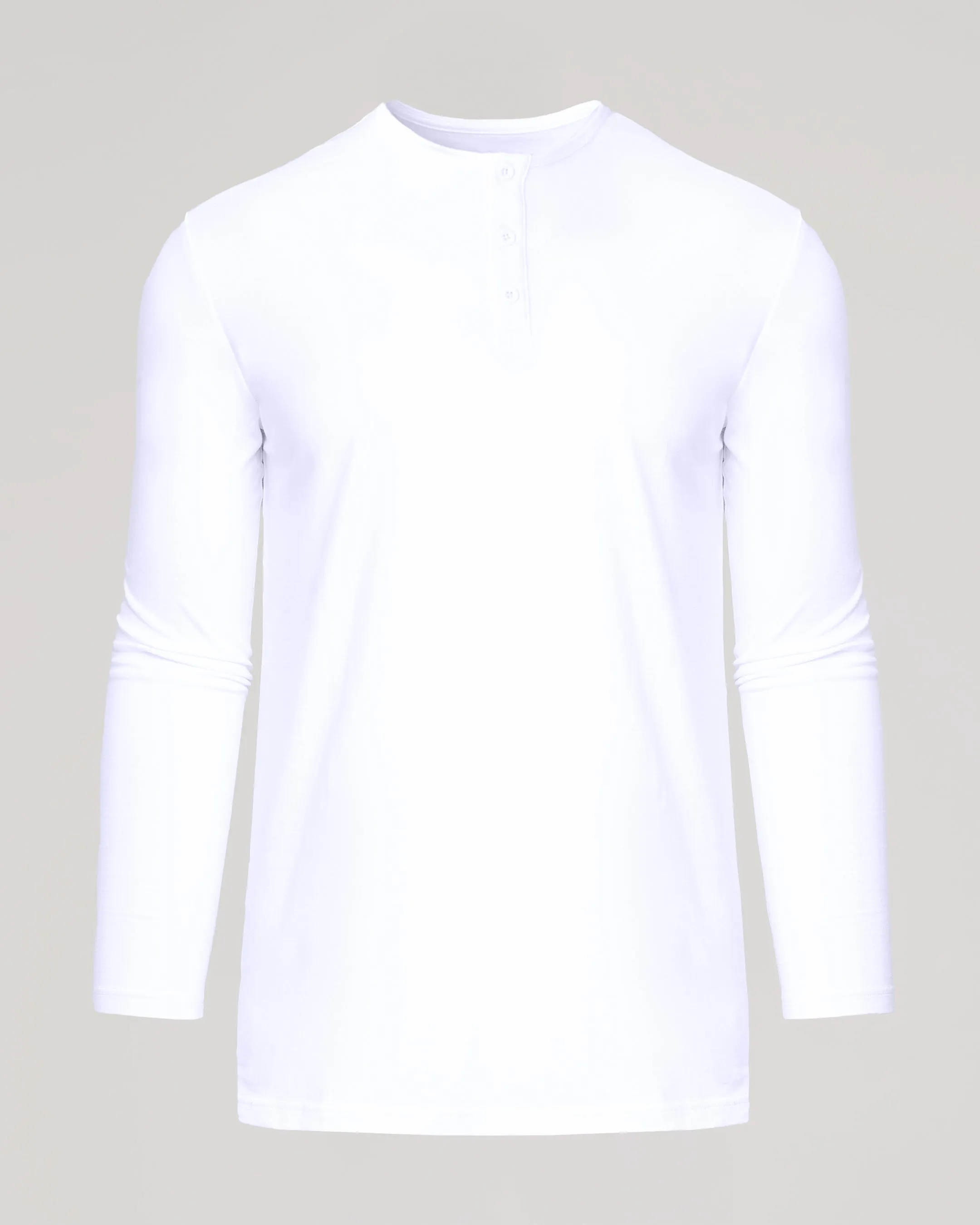 White Long Sleeve Tall Classic Henley