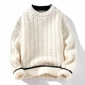 Winter dicke warme Pullover Männer o Hals gestrickte Pullover Mode lose Herren Strickwaren Freizeit pullover Paar Strick pullover