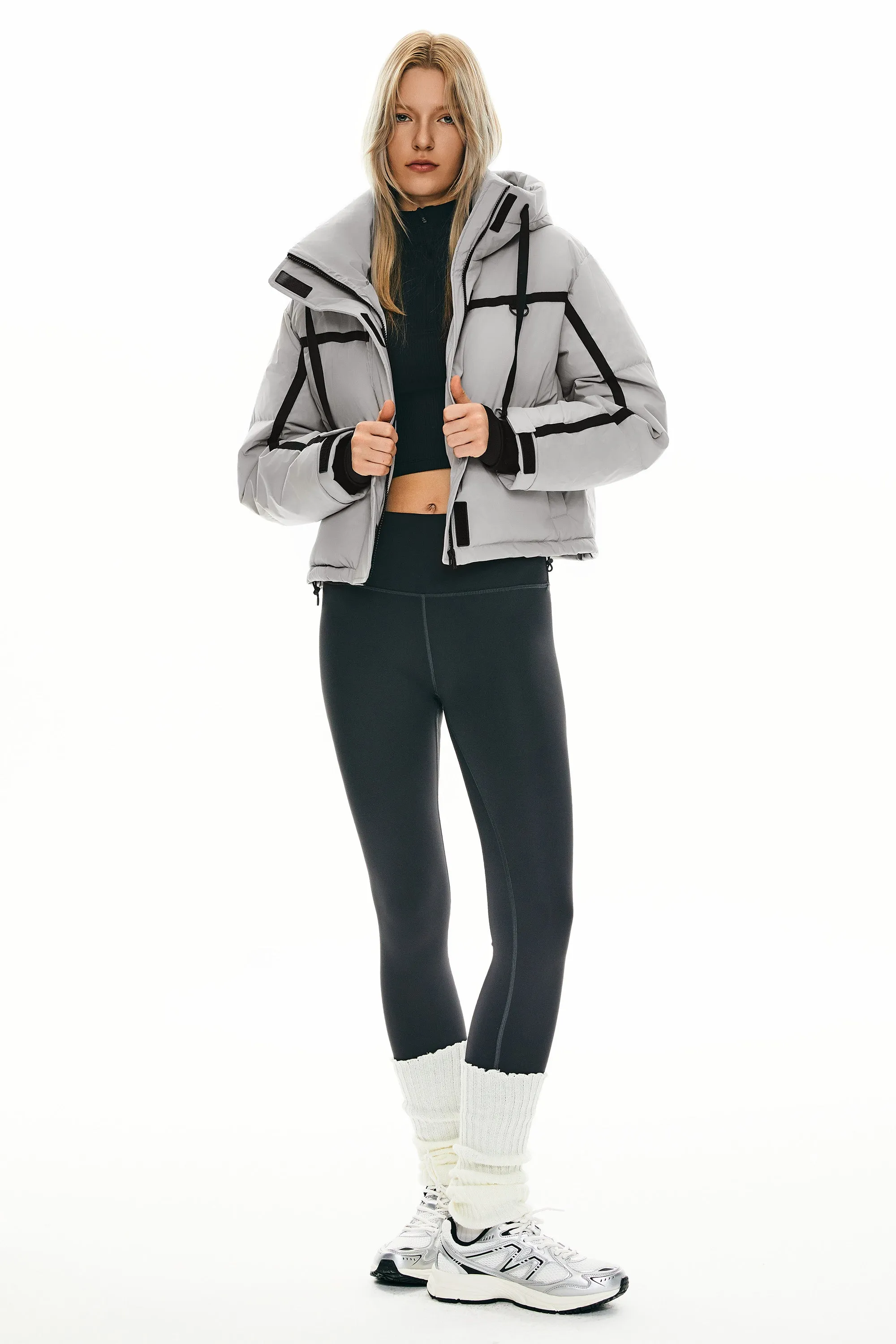 Winter Quilted Hooded Cropped Puffer Jacket