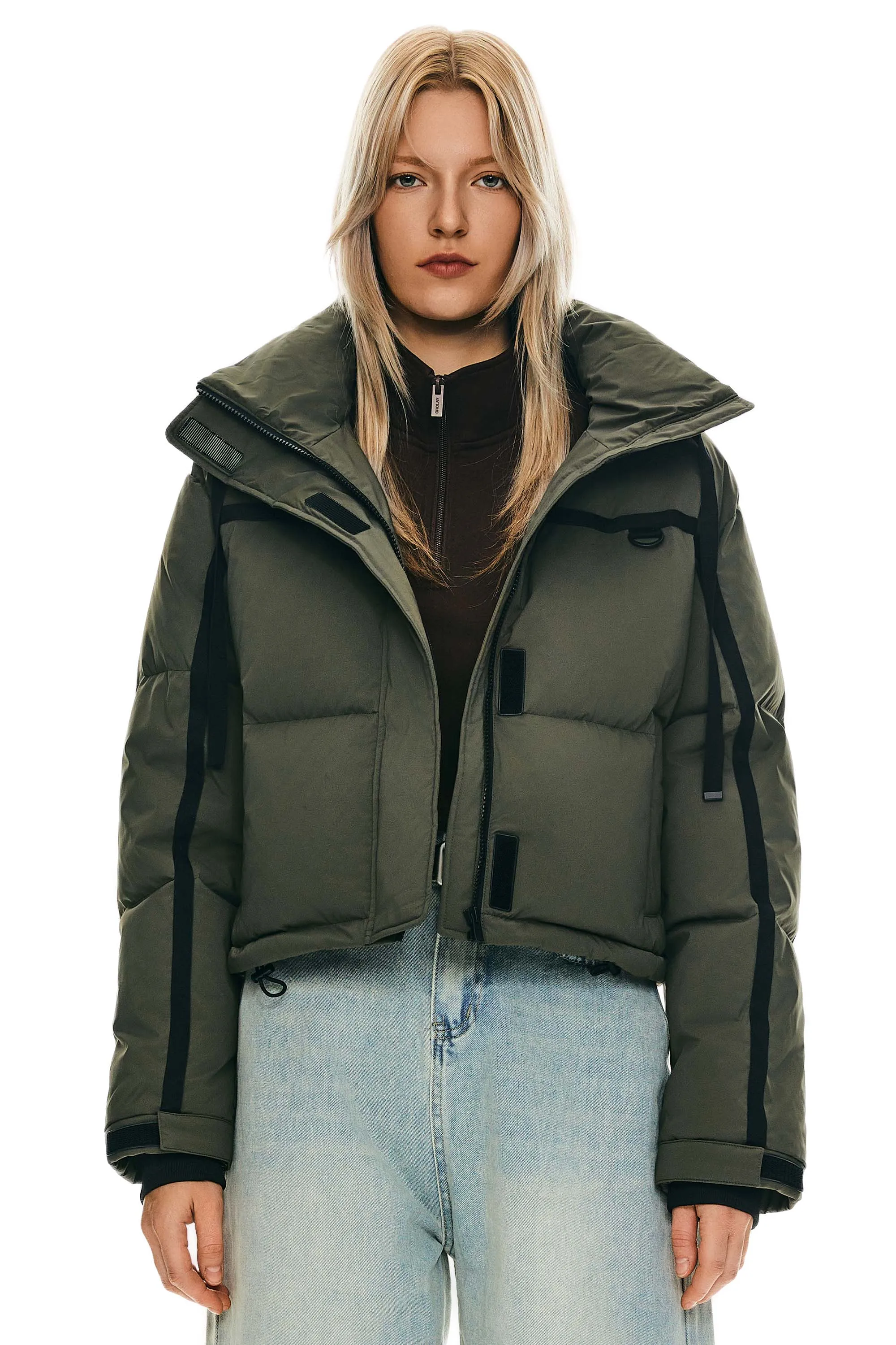 Winter Quilted Hooded Cropped Puffer Jacket