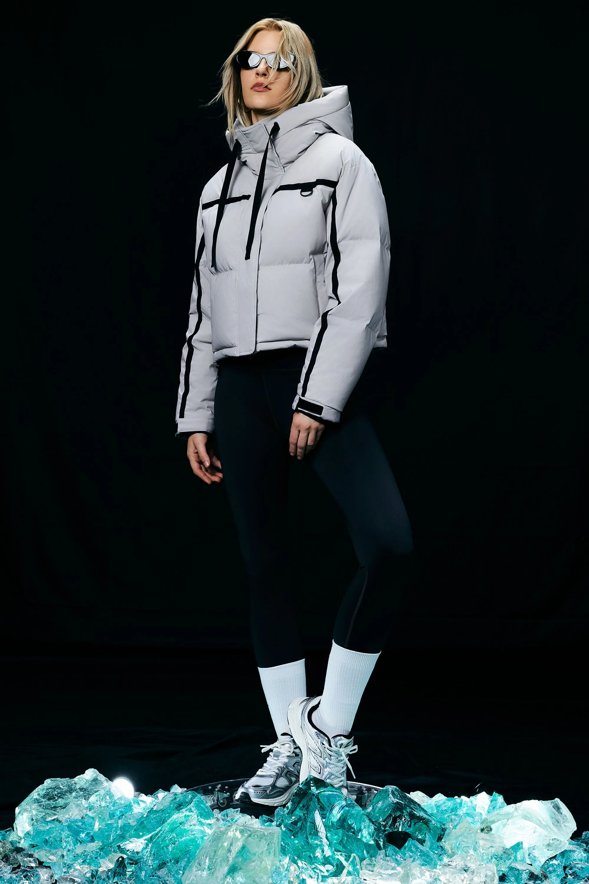 Winter Quilted Hooded Cropped Puffer Jacket