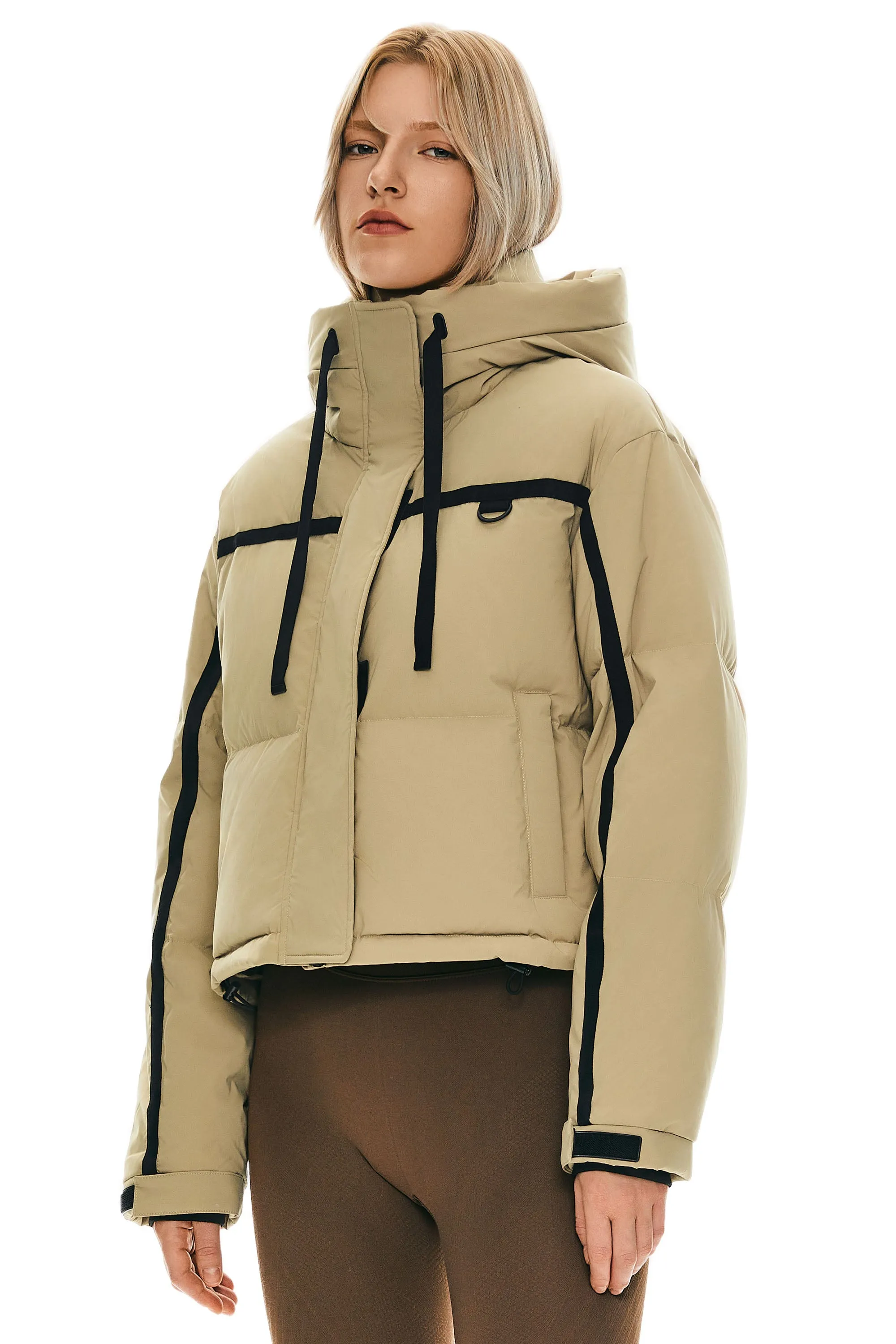 Winter Quilted Hooded Cropped Puffer Jacket