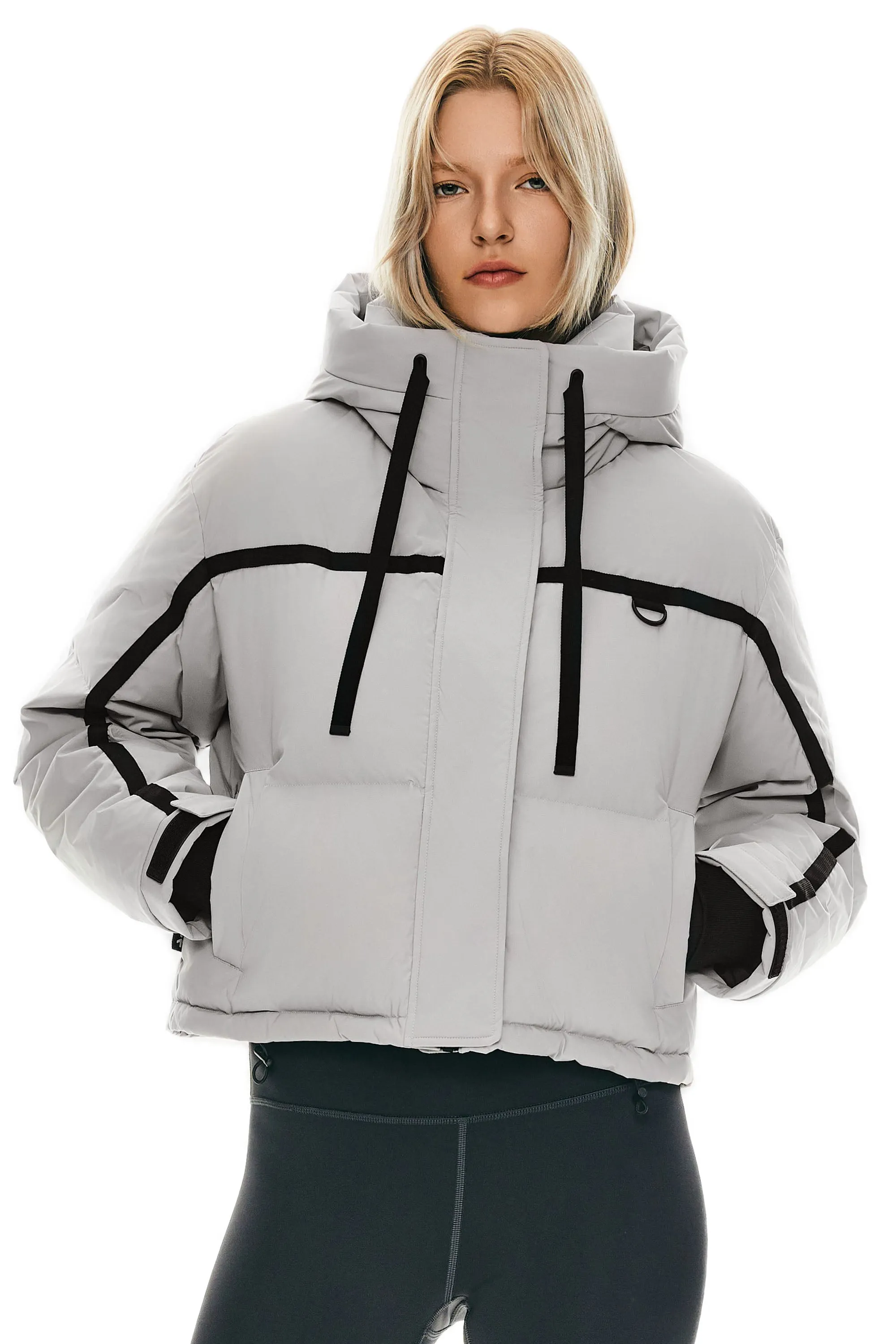 Winter Quilted Hooded Cropped Puffer Jacket