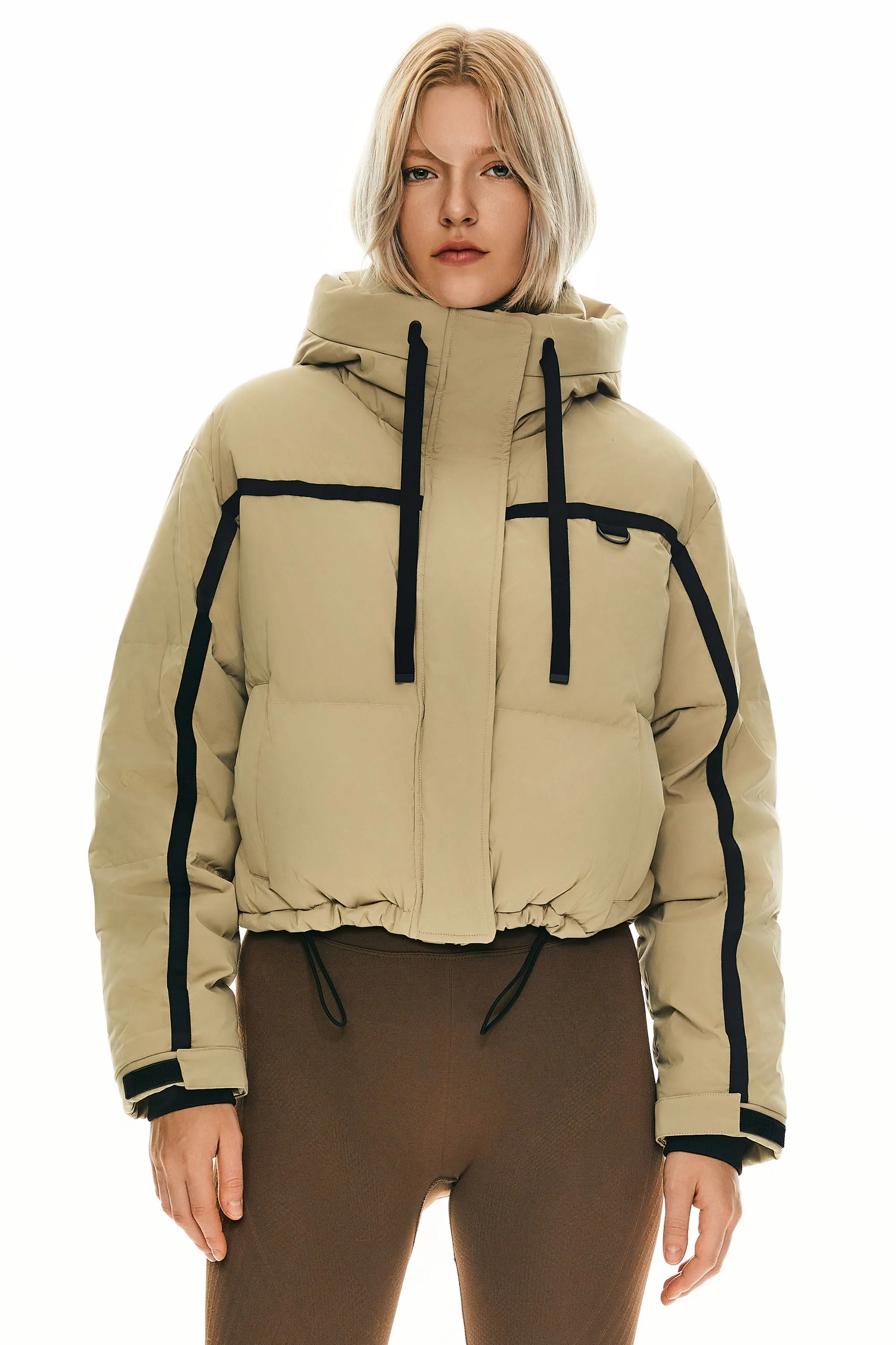 Winter Quilted Hooded Cropped Puffer Jacket