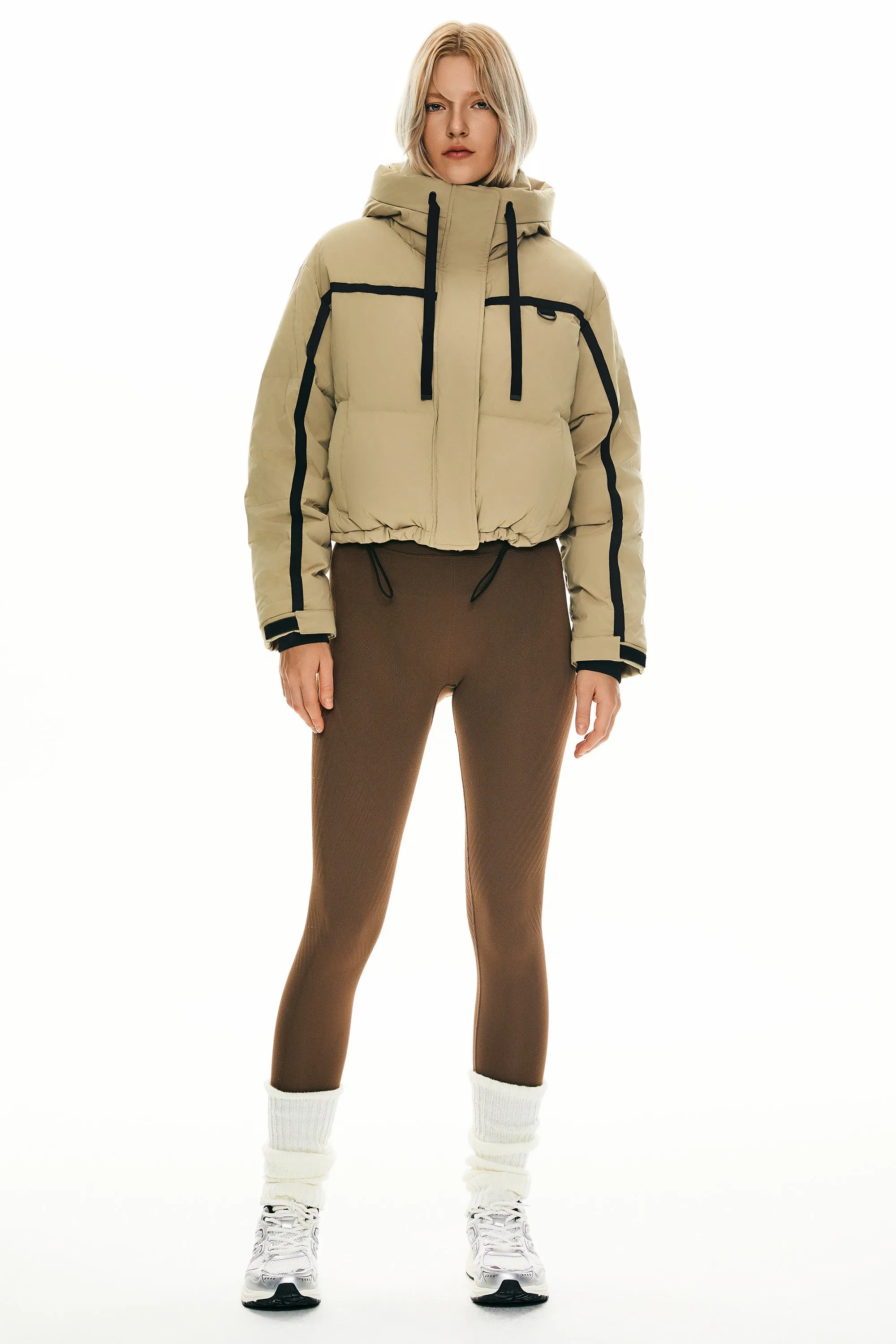 Winter Quilted Hooded Cropped Puffer Jacket