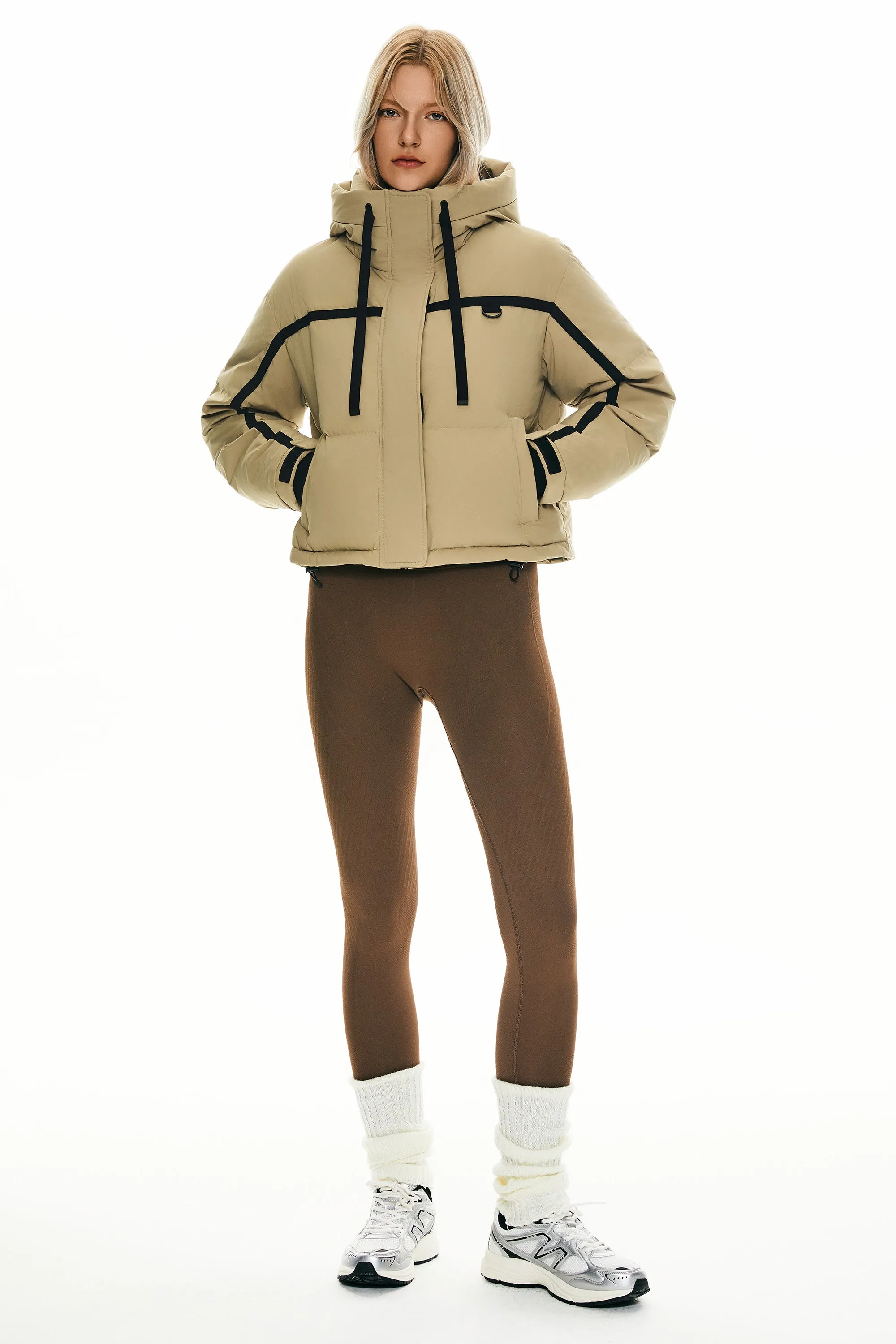 Winter Quilted Hooded Cropped Puffer Jacket