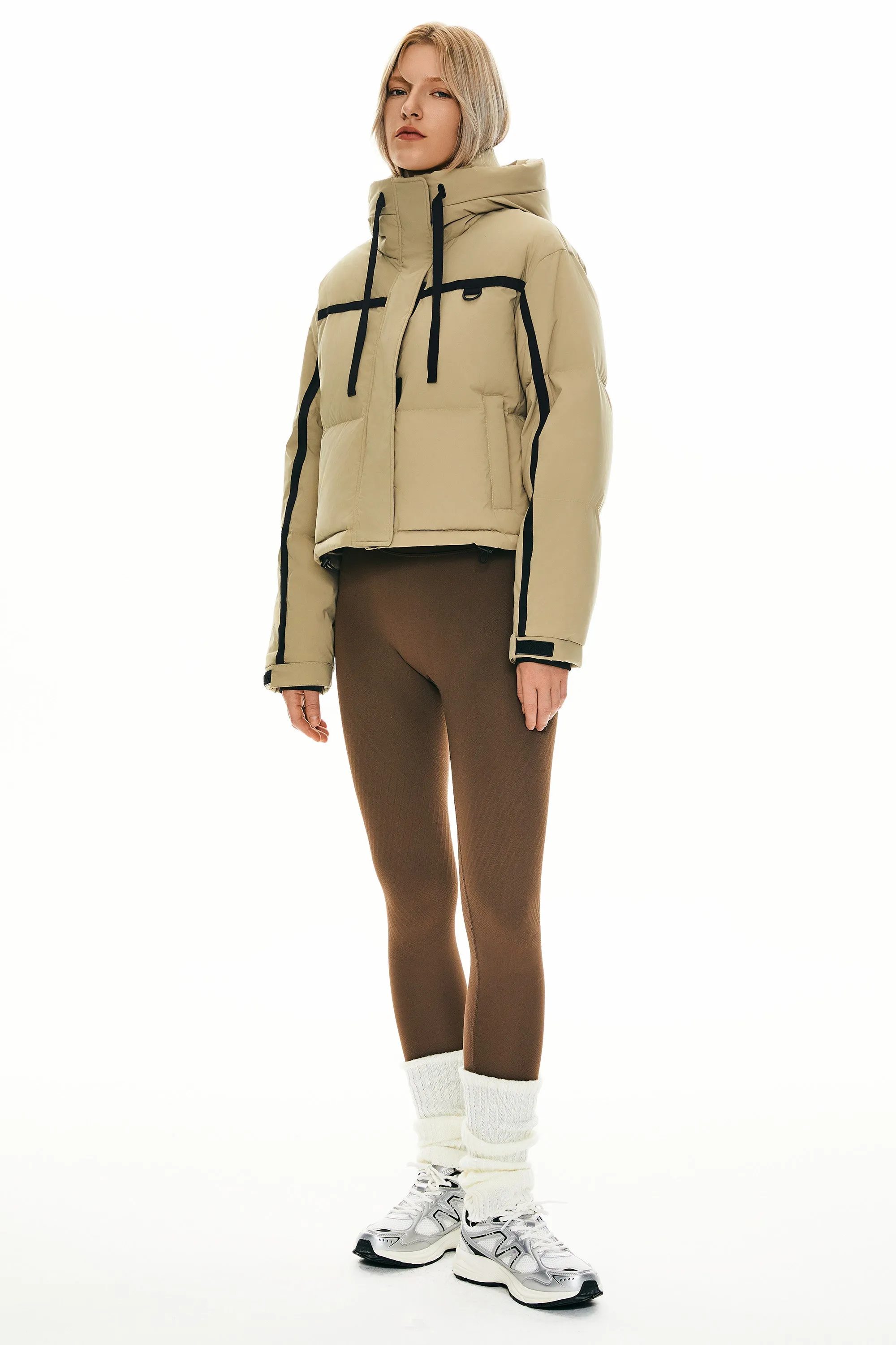 Winter Quilted Hooded Cropped Puffer Jacket