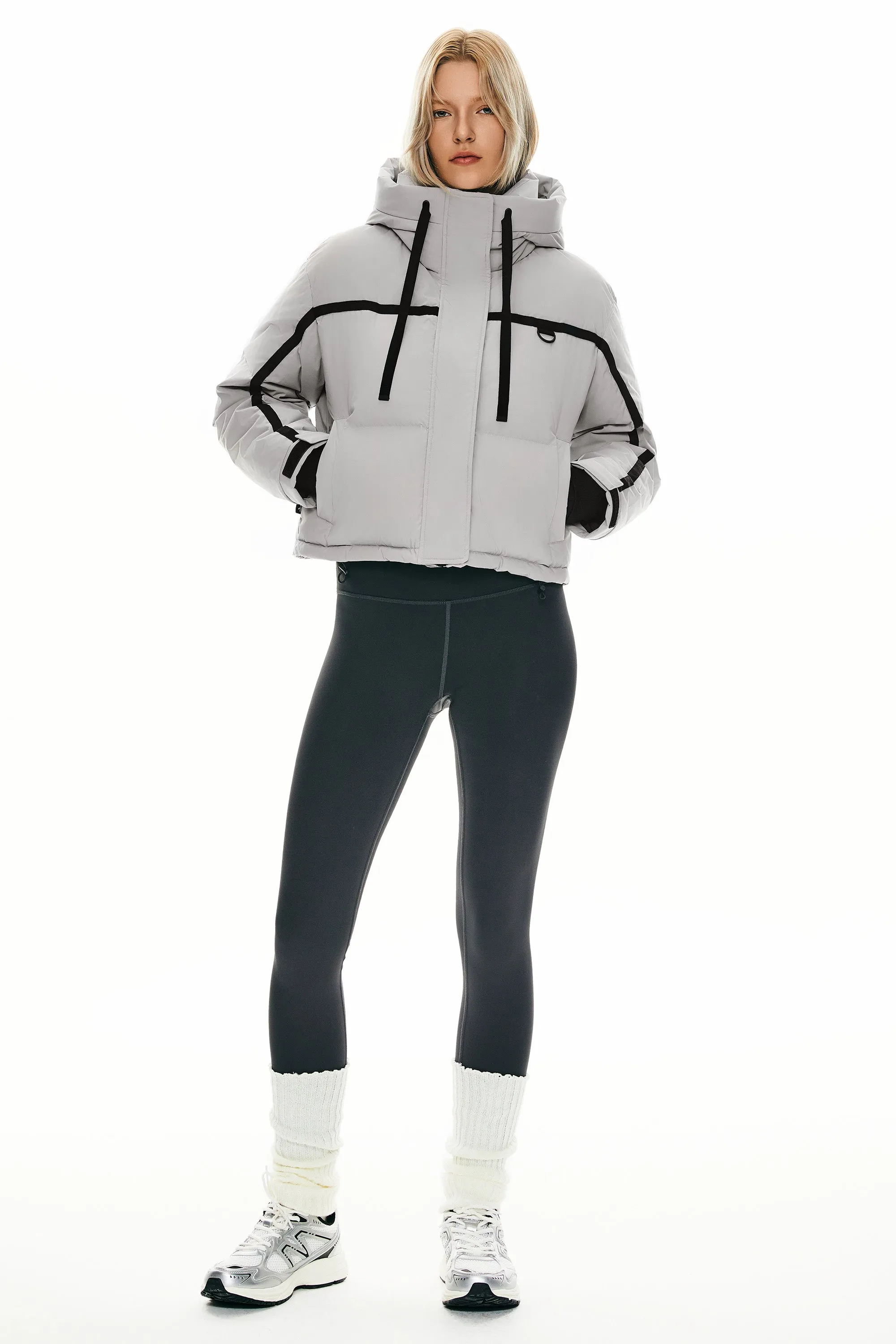 Winter Quilted Hooded Cropped Puffer Jacket